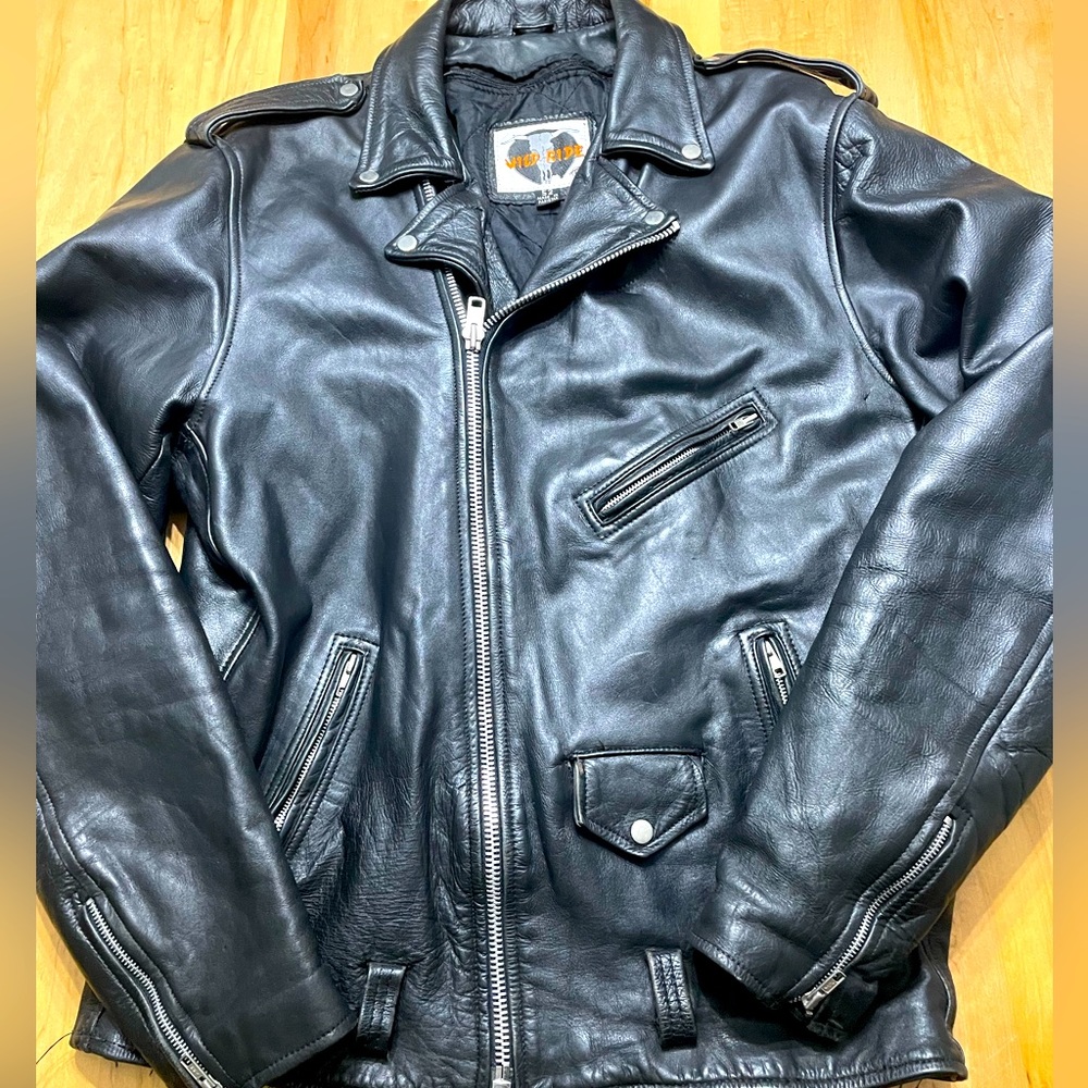 Wild Ride Leather Motorcycle Jacket Removable Liner Men’s Size 52 Black